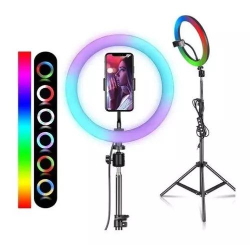 Aro De Luz Rgb 33 Cm + Tripode